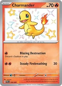 Charmander - 109/091, Shiny Rare — Paldean Fates