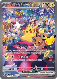Pikachu ex - 150/128, Special Illustration Rare — 30th Celebration