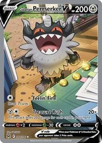 Galarian Perrserker V (Alternate Full Art), Ultra Rare — Lost Origin