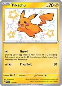Pikachu - 131/091, Shiny Rare — Paldean Fates