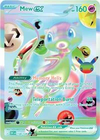 Mew ex - 158/128, Futuristic Rare — 30th Celebration